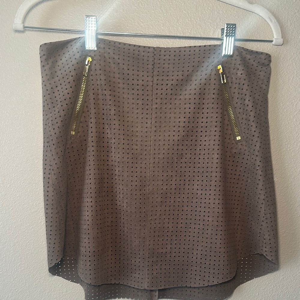 Bishop + Young Brown Mini Skirt Casual Workwear